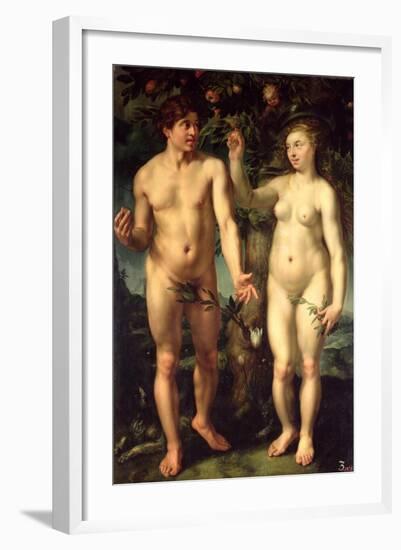 Adam and Eve, 1608-Hendrik Goltzius-Framed Giclee Print