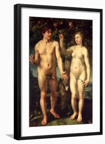 Adam and Eve, 1608-Hendrik Goltzius-Framed Giclee Print