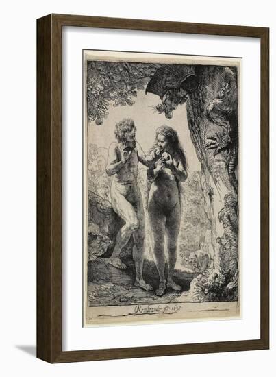 Adam and Eve, 1638-1658-Rembrandt van Rijn-Framed Giclee Print