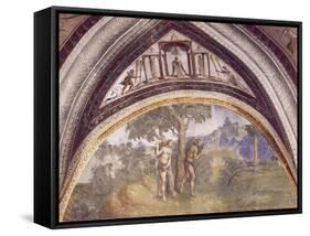 Adam and Eve after Sinning of Hall of Creation, Palazzo Besta, Teglio, Italy-null-Framed Stretched Canvas