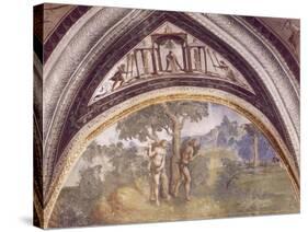 Adam and Eve after Sinning of Hall of Creation, Palazzo Besta, Teglio, Italy-null-Stretched Canvas