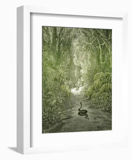 Adam and Eve and Snake by Dore-Science Source-Framed Giclee Print