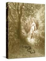 Adam and Eve and Snake by Dore-Science Source-Stretched Canvas