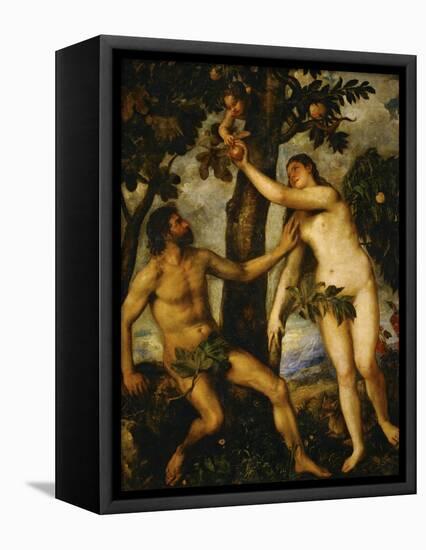 Adam and Eve, Around 1570-Titian (Tiziano Vecelli)-Framed Stretched Canvas