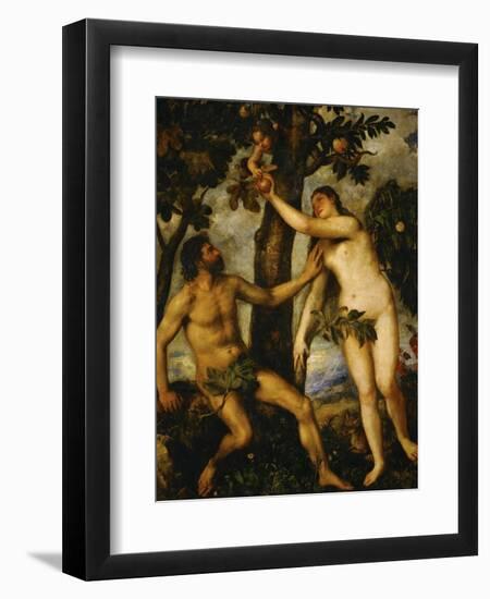 Adam and Eve, Around 1570-Titian (Tiziano Vecelli)-Framed Giclee Print