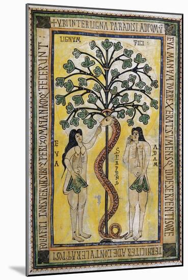 Adam and Eve at the Original Sin-null-Mounted Art Print