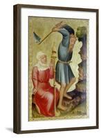 Adam and Eve at Work, detail from the Grabow Altarpiece, St. Petri Hamburg. 1379-83-Meister Bertram-Framed Giclee Print