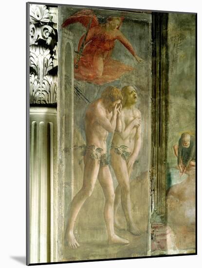 Adam and Eve Banished from Paradise, circa 1427 (Pre-Restoration)-Tommaso Masaccio-Mounted Giclee Print