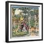 Adam and Eve Being Banished from Eden, Published in the Nuremberg Chronicle, 1493-null-Framed Giclee Print