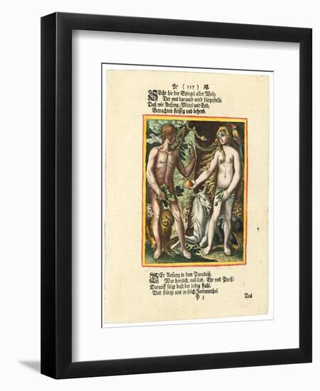 Adam and Eve, C.1700-1725-Matthaus Merian The Elder-Framed Premium Giclee Print