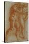 Adam and Eve Chased from Paradise, Copy after Masaccio, Red Chalk-Michelangelo Buonarroti-Stretched Canvas