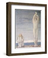 Adam and Eve Despair Learning That They are to be Expelled from Eden-F. Cayley-Framed Art Print