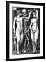 Adam and Eve, Engraved by Hans Sebald Beham, 1543-Barthel Beham-Framed Giclee Print