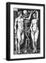 Adam and Eve, Engraved by Hans Sebald Beham, 1543-Barthel Beham-Framed Premium Giclee Print