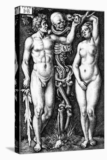 Adam and Eve, Engraved by Hans Sebald Beham, 1543-Barthel Beham-Stretched Canvas