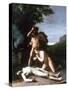 Adam and Eve Finding the Body of Abel, 1858-Jean Jacques Henner-Stretched Canvas