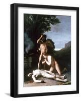 Adam and Eve Finding the Body of Abel, 1858-Jean Jacques Henner-Framed Giclee Print