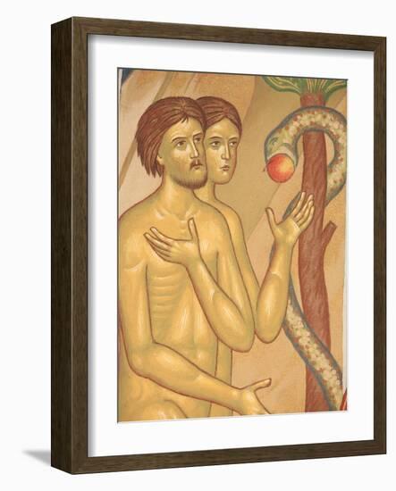 Adam and Eve Fresco at Monastery of Saint-Antoine-le-Grand-Pascal Deloche-Framed Photographic Print