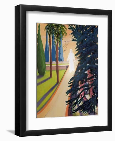 Adam and Eve Hiding from God in the Garden of Eden, 2003-Dinah Roe Kendall-Framed Giclee Print