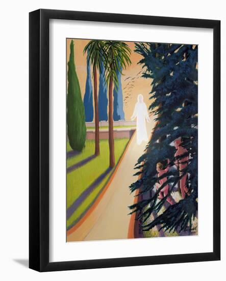 Adam and Eve Hiding from God in the Garden of Eden, 2003-Dinah Roe Kendall-Framed Giclee Print