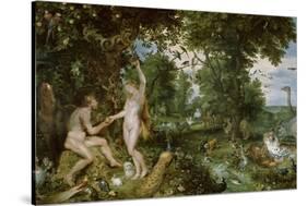 Adam and Eve in Paradise, circa 1610-15-Jan Brueghel the Elder-Stretched Canvas