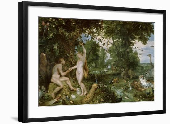 Adam and Eve in Paradise, circa 1610-15-Jan Brueghel the Elder-Framed Giclee Print