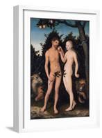 Adam and Eve in Paradise (The Fal), 1531-Lucas Cranach the Elder-Framed Giclee Print