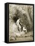 Adam and Eve in Paradise-Gustave Doré-Framed Stretched Canvas
