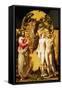 Adam and Eve in Presence of Lord, Portable Triptych Altar-null-Framed Stretched Canvas