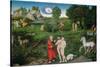 Adam and Eve in the Garden of Eden, 1530 (Oil on Panel)-Lucas Cranach the Elder-Stretched Canvas