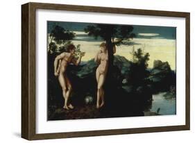 Adam and Eve in the Garden of Eden-Jan Swart van Groningen-Framed Giclee Print