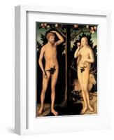 Adam and Eve in the Garden of Eden-Lucas Cranach the Younger-Framed Giclee Print