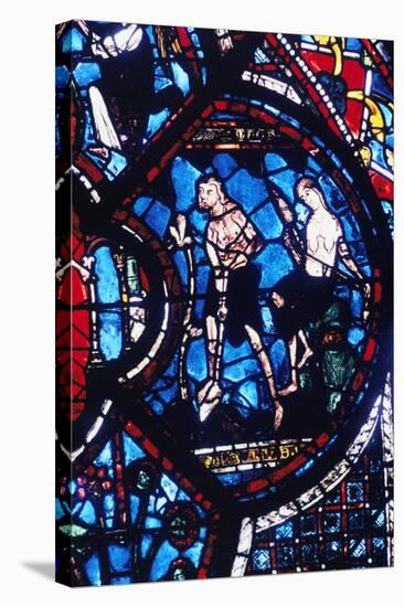 Adam and Eve, Stained Glass, Chartres Cathedral, France, 1205-1215-null-Stretched Canvas