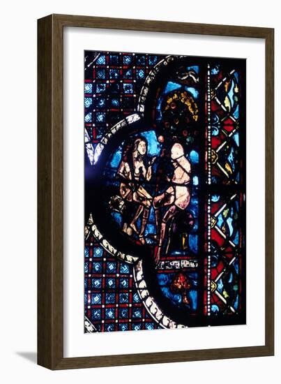Adam and Eve, Stained Glass, Chartres Cathedral, France, 1205-1215-null-Framed Photographic Print