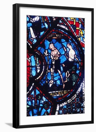 Adam and Eve, Stained Glass, Chartres Cathedral, France, 1205-1215-null-Framed Photographic Print