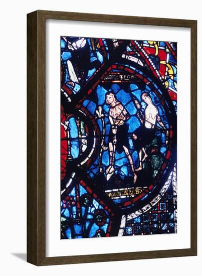 Adam and Eve, Stained Glass, Chartres Cathedral, France, 1205-1215-null-Framed Photographic Print