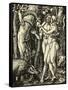 Adam and Eve Take the Apple in the Garden of Eden-Albrecht Dürer-Framed Stretched Canvas