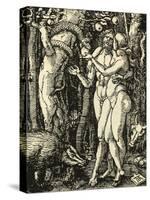 Adam and Eve Take the Apple in the Garden of Eden-Albrecht Dürer-Stretched Canvas