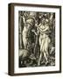 Adam and Eve Take the Apple in the Garden of Eden-Albrecht Dürer-Framed Photographic Print