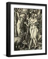 Adam and Eve Take the Apple in the Garden of Eden-Albrecht Dürer-Framed Photographic Print