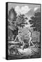 Adam and Eve Take the Apple in the Garden of Eden-null-Framed Stretched Canvas