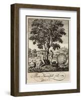 Adam and Eve Take the Apple Offered by the Serpent-null-Framed Art Print