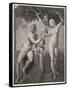 Adam and Eve Tempted Eve Invites Adam to Have a Fig from the Tree-null-Framed Stretched Canvas