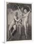 Adam and Eve Tempted Eve Invites Adam to Have a Fig from the Tree-null-Framed Art Print