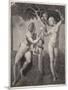 Adam and Eve Tempted Eve Invites Adam to Have a Fig from the Tree-null-Mounted Art Print