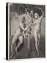 Adam and Eve Tempted Eve Invites Adam to Have a Fig from the Tree-null-Stretched Canvas