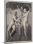 Adam and Eve Tempted Eve Invites Adam to Have a Fig from the Tree-null-Mounted Art Print