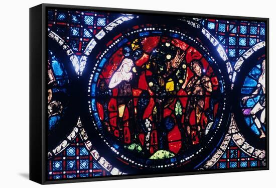 Adam and Eve (The Fall of Ma), Stained Glass, Chartres Cathedral, France, 1194-1260-null-Framed Stretched Canvas