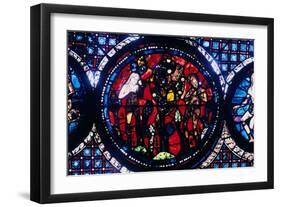 Adam and Eve (The Fall of Ma), Stained Glass, Chartres Cathedral, France, 1194-1260-null-Framed Photographic Print