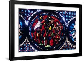 Adam and Eve (The Fall of Ma), Stained Glass, Chartres Cathedral, France, 1194-1260-null-Framed Photographic Print